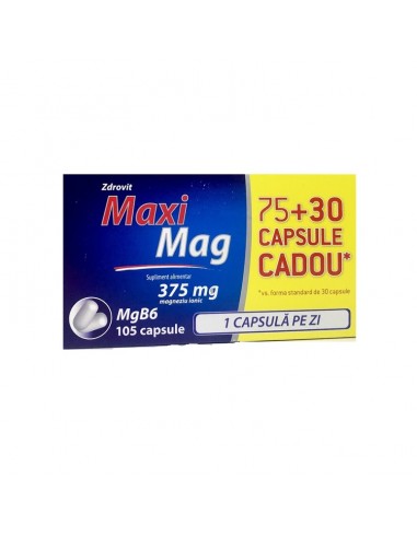 MaxiMag, 375 mg, 75+30 capsule, Zdrovit - UZ-GENERAL - ZDROVIT