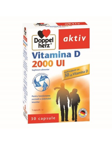 Vitamina D 2000 UI Aktiv, 30 capsule, Doppelherz - ARTICULATII-SI-SISTEM-OSOS - DOPPELHERZ
