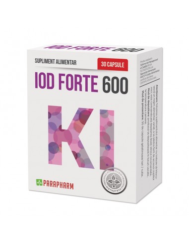 Iod Forte 600, 30 capsule, Parapharm - DEZECHILIBRE-HORMONALE - PARAPHARM