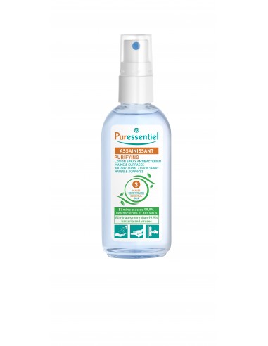 Lotiune Spray Antibacterian Pentru maini cu 3 uleiuri esentiale, 80ml, Purifying, Puressentiel - DEZINFECTANTI - PURESSENTIEL