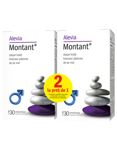 Montant, 30 comprimate, Alevia (1+1 pret special) - TONICE-SEXUALE-BARBATI - ALEVIA