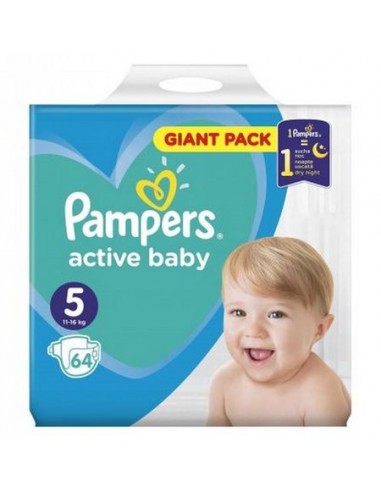 Scutece Pampers Active Baby, NR 5, 11-16 kg, 64 bucati - SCUTECE - PAMPERS