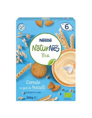 Nestle NaturNes Bio Cereale cu gust de biscuiti, 200g, de la 6 luni -  - NESTLE