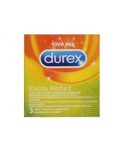 Durex Excite Ribbed, 3 bucati - VIATA-SEXUALA - DUREX
