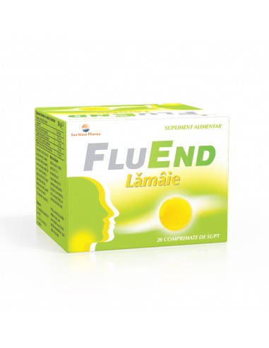 FluEnd lamaie, 20 comprimate de supt - DURERE-DE-GAT - SUNWAVE