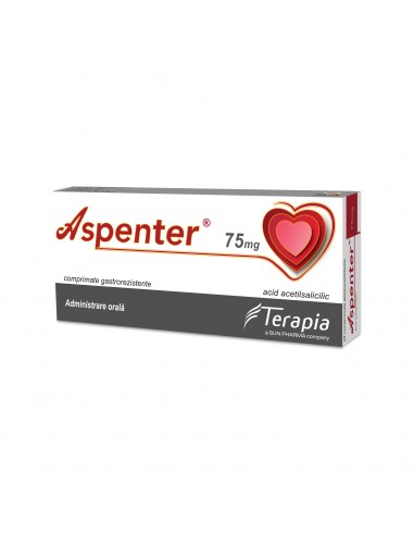 Aspenter 75 mg, 28 comprimate, Terapia - AFECTIUNI-CARDIOVASCULARE - TERAPIA