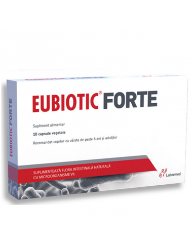 Eubiotic Forte, 10 capsule vegetale, Labormed - PROBIOTICE-SI-PREBIOTICE - ALVOGEN 