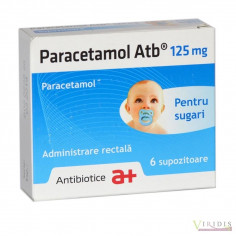 Paracetamol 125mg, 6 supozitoare, Antibiotice SA