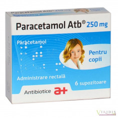 Paracetamol, 250 mg, 6 supozitoare, Antibiotice SA