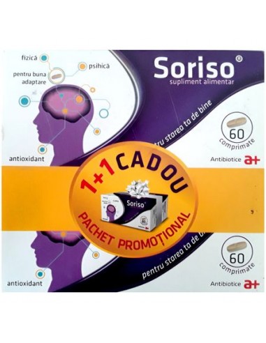 Soriso, Promo, 60+60 comprimate, Antibiotice SA - STRES-SI-SOMN - ANTIBIOTICE