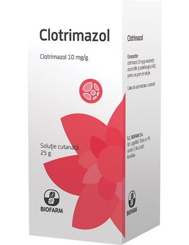 Clotrimazol 1%, solutie, Biofarm - CIUPERCA-PICIORULUI - BIOFARM