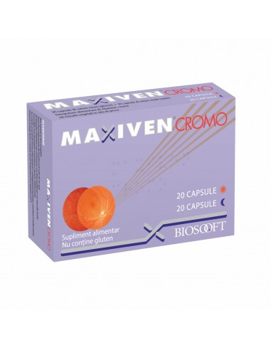 Maxiven Cromo, 20 + 20 capsule, Biosooft - AFECTIUNI-ALE-OCHILOR - BIOSOOFT