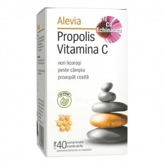 Propolis Vitamina C cu Echinacea si Stevie, 40 comprimate masticabile, Alevia