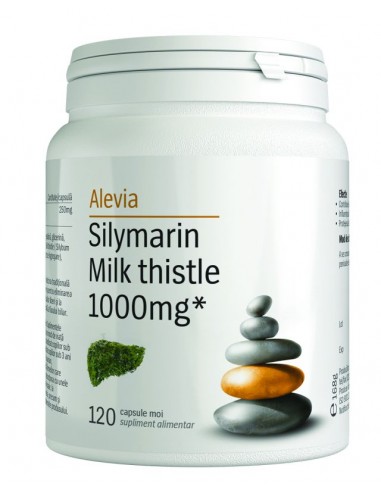 Silymarin Milk thistle 1000mg, 120 comprimate, Alevia - HEPATOPROTECTOARE - ALEVIA