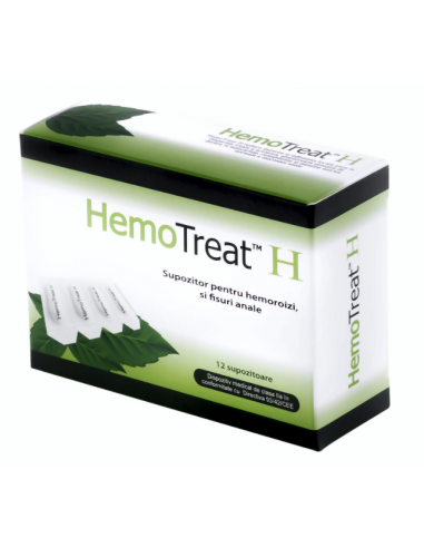 HemoTreat H, 12 supozitoare - HEMOROIZI - GLOBAL TREAT SRL