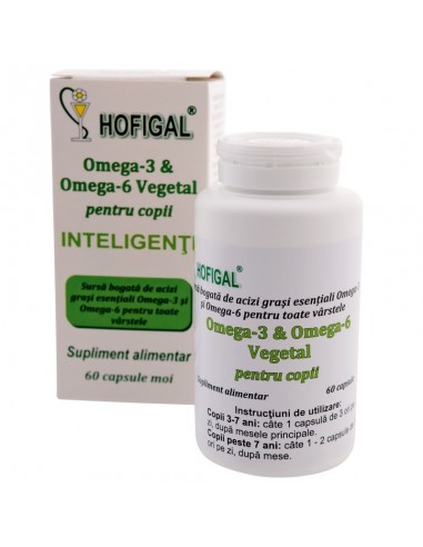 Omega 3 & Omega 6 pentru copii inteligenti, 60 capsule, Hofigal - COLESTEROL - HOFIGAL