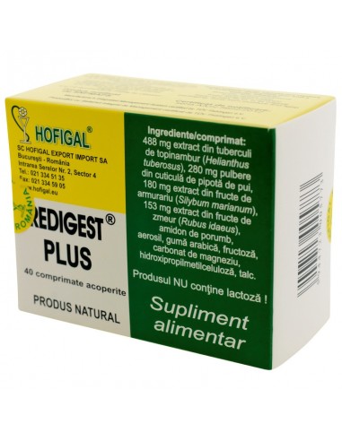 Redigest Plus, 40 comprimate, Hofigal - DIGESTIE-USOARA - HOFIGAL