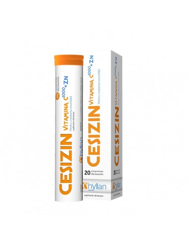 Cesizin Vitamina C 1000 +Zn, 20 comprimate efervescente, Hyllan - IMUNITATE - HYLLAN