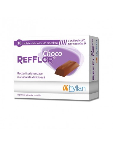 Refflor Choco, 10 tablete, Hyllan - PROBIOTICE-SI-PREBIOTICE - HYLLAN