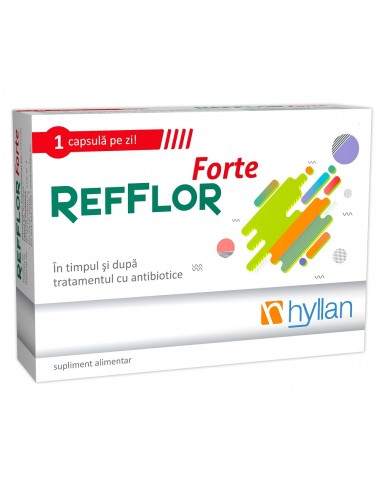 Refflor Forte Adulti, 10 capsule, Hyllan - PROBIOTICE-SI-PREBIOTICE - HYLLAN