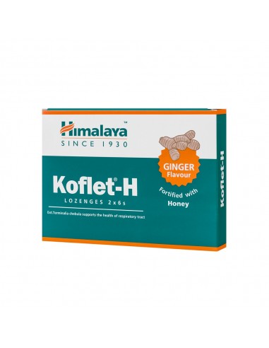 Koflet-H cu aroma de ghimbir, 12 pastile, Himalaya - DURERE-DE-GAT - HIMALAYA