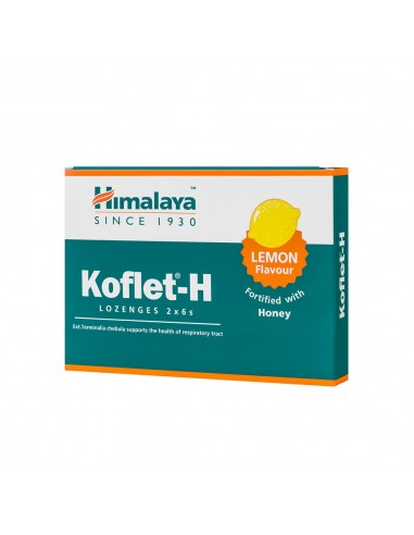 Koflet-H cu aroma de lamaie, 12 pastile, Himalaya - DURERE-DE-GAT - HIMALAYA