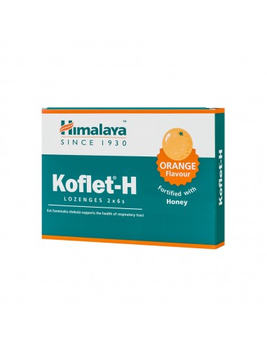 Koflet-H cu aroma de portocale, 12 pastile, Himalaya - DURERE-DE-GAT - HIMALAYA
