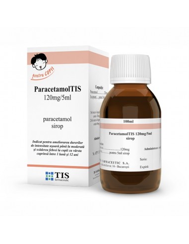 Paracetamol Tis, 120 mg/5ml, 100 ml, Tis - DURERE-SI-FEBRA - TIS FARMACEUTIC