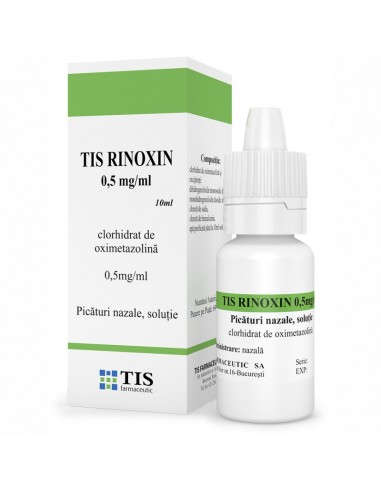 Rinoxin solutie nazala 0.5 mg, 10 ml, Tis - NAS-INFUNDAT - TIS FARMACEUTIC