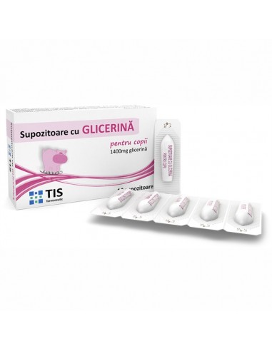 Supozitoare pentru copii cu Glicerina 1400mg, 10 supozitoare, Tis - CONSTIPATIE - TIS FARMACEUTIC