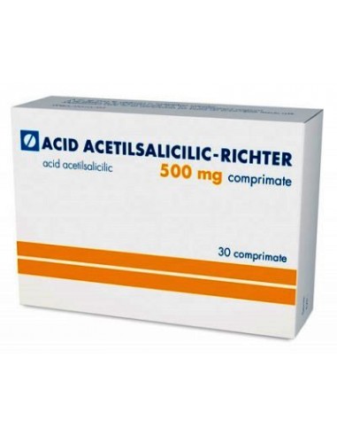 Acid Acetilsalicilic T 500mg, 30 comprimate, Gedeon - DURERE-SI-FEBRA - GEDEON RICHTER