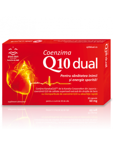 Coenzima Q10 Dual 60mg, 30 capsule, Good Days Therapy - AFECTIUNI-CARDIOVASCULARE - GOOD DAYS THERAPY