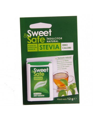 Indulcitor de stevie, 200 comprimate - DIABET - FARA