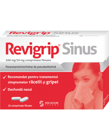 Revigrip Sinus, 20 comprimate - RACEALA-GRIPA - SOLACIUM PHARMA SRL