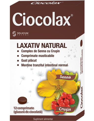 Ciocolax laxativ natural, 12 comprimate - CONSTIPATIE - SOLACIUM PHARMA SRL
