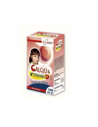 Calciu si vitamina D3 sirop, 100 ml, FarmaClass - VITAMINE-SI-MINERALE - FARMACLASS