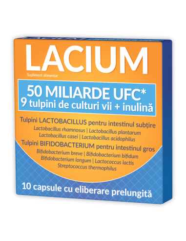 Lacium 50 miliarde UFC, 10 capsule, Zdrovit - PROBIOTICE-SI-PREBIOTICE - ZDROVIT