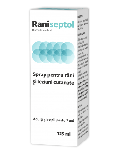 Spray pentru rani si leziuni cutanate, Raniseptol, 125 ml, Zdrovit - RANI-ARSURI-CICATRICI - ZDROVIT