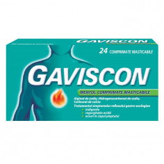 Gaviscon Mentol, 24 comprimate masticabile, Reckitt