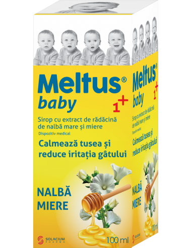 Meltus baby 1+ sirop nalba si miere,  100 ml - TUSE - SOLACIUM PHARMA SRL