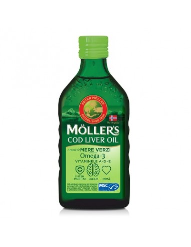 Moller's Cod Liver Oil Omega-3 mere verzi, 250ml - MEMORIE-SI-CONCENTRARE - MOLLER'S