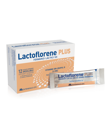Lactoflorene Plus, 12 plicuri orosolubile, Montefarmaco - PROBIOTICE-SI-PREBIOTICE - MONTEFARMACO 