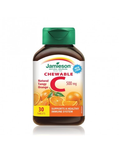 Vitamina C 500 mg cu gust de portocale, 30 tablete, Jamieson - IMUNITATE - JAMIESON 