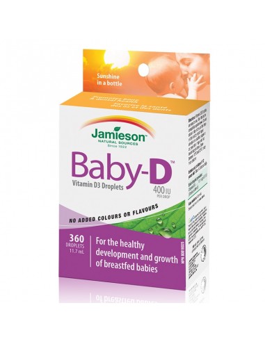 Vitamina D3 Picaturi pentru Copii 400 UI, 11.7 ml, Jamieson - VITAMINE-SI-MINERALE - JAMIESON 
