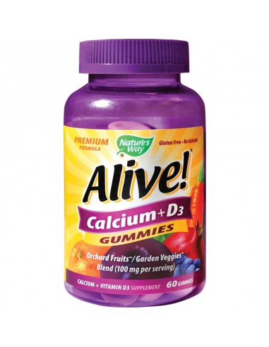 Alive Calcium + D3 Gummies Nature's Way, 60 jeleuri gumate,  Secom - VITAMINE-SI-MINERALE - SECOM