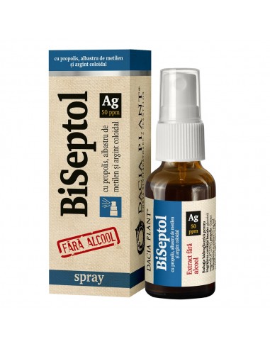BiSeptol spray, 20 ml, Dacia Plant - DURERE-DE-GAT - DACIA PLANT