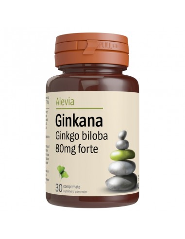 Ginkana Ginko Biloba Forte 80mg, 30 comprimate, Alevia - MEMORIE-SI-CONCENTRARE - ALEVIA