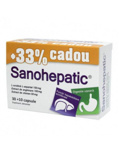 Sanohepatic, 30 capsule+ 10 capsule Cadou, Zdrovit - HEPATOPROTECTOARE - ZDROVIT