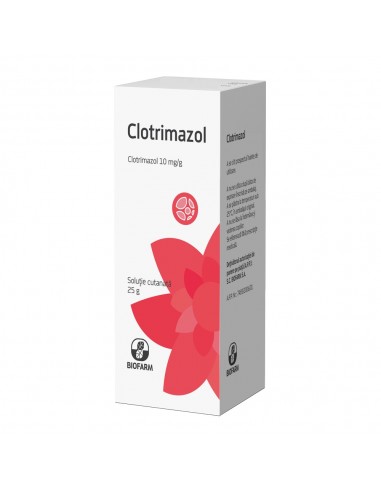 Clotrimazol 1% solutie cutanata, 25 g, Biofarm - CIUPERCA-PICIORULUI - BIOFARM