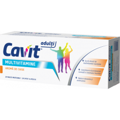 Cavit Multivitamine Adulti cu aroma de caise 20 tablete masticabile, Biofarm
